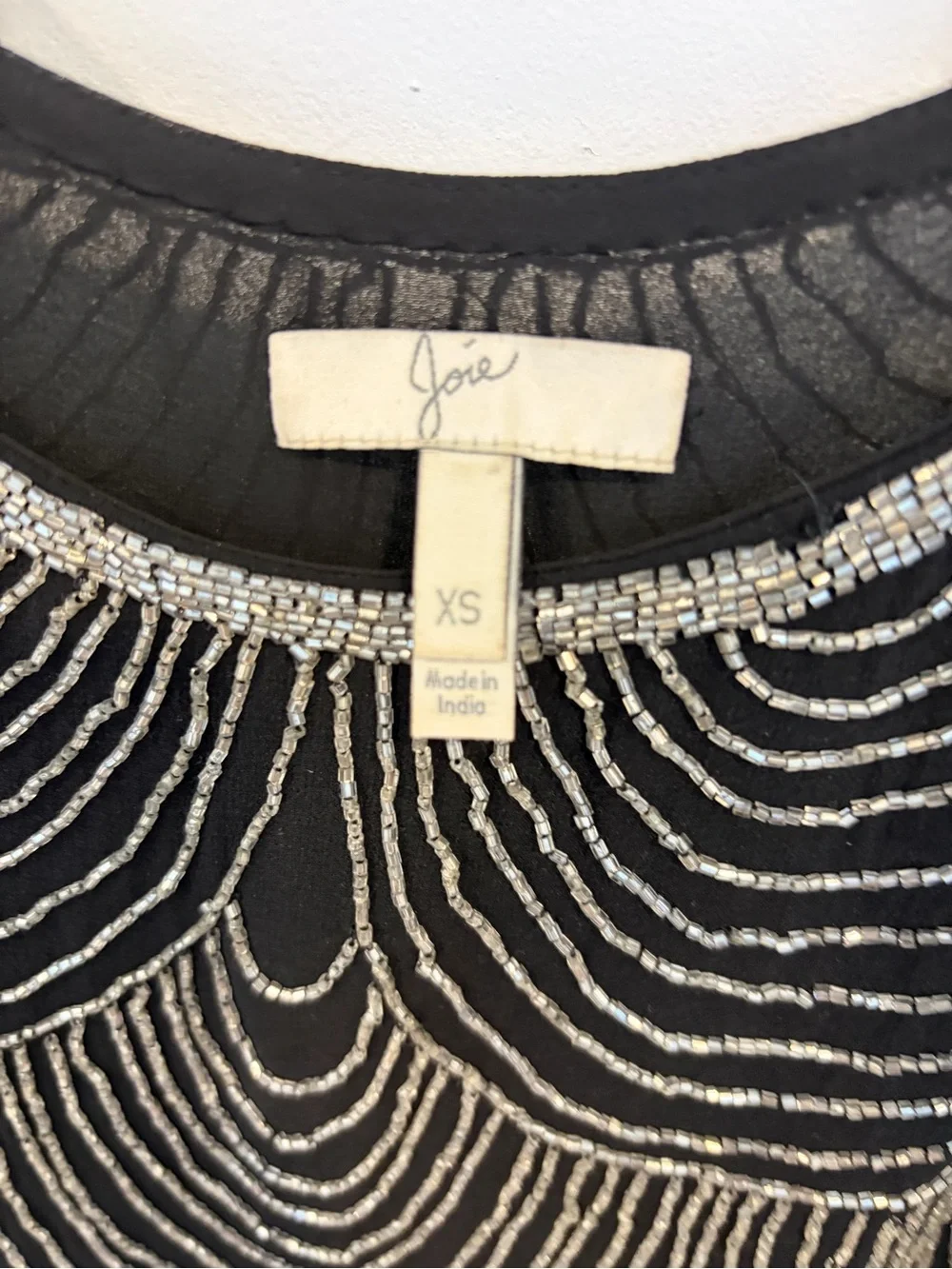 Joie Black Beaded Scoop Neck Camisole - Picture 2 of 10